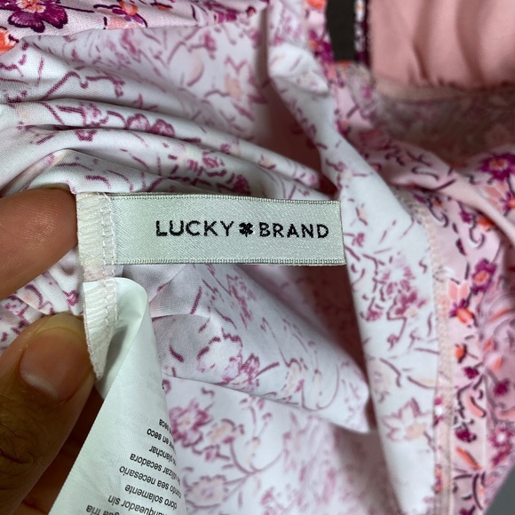 Lucky Brand Womens Floral Color Block Tankini TOP ONLY in Pink Size XS - Picture 7 of 8